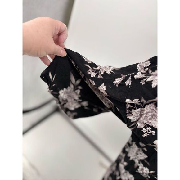 Spiritual Gangster Womens Black Taupe Floral Tie Waist Maya Kimono Jacket OS - Picture 8 of 10